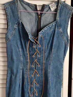 Z Cavaricci Denim Lace Up Dress